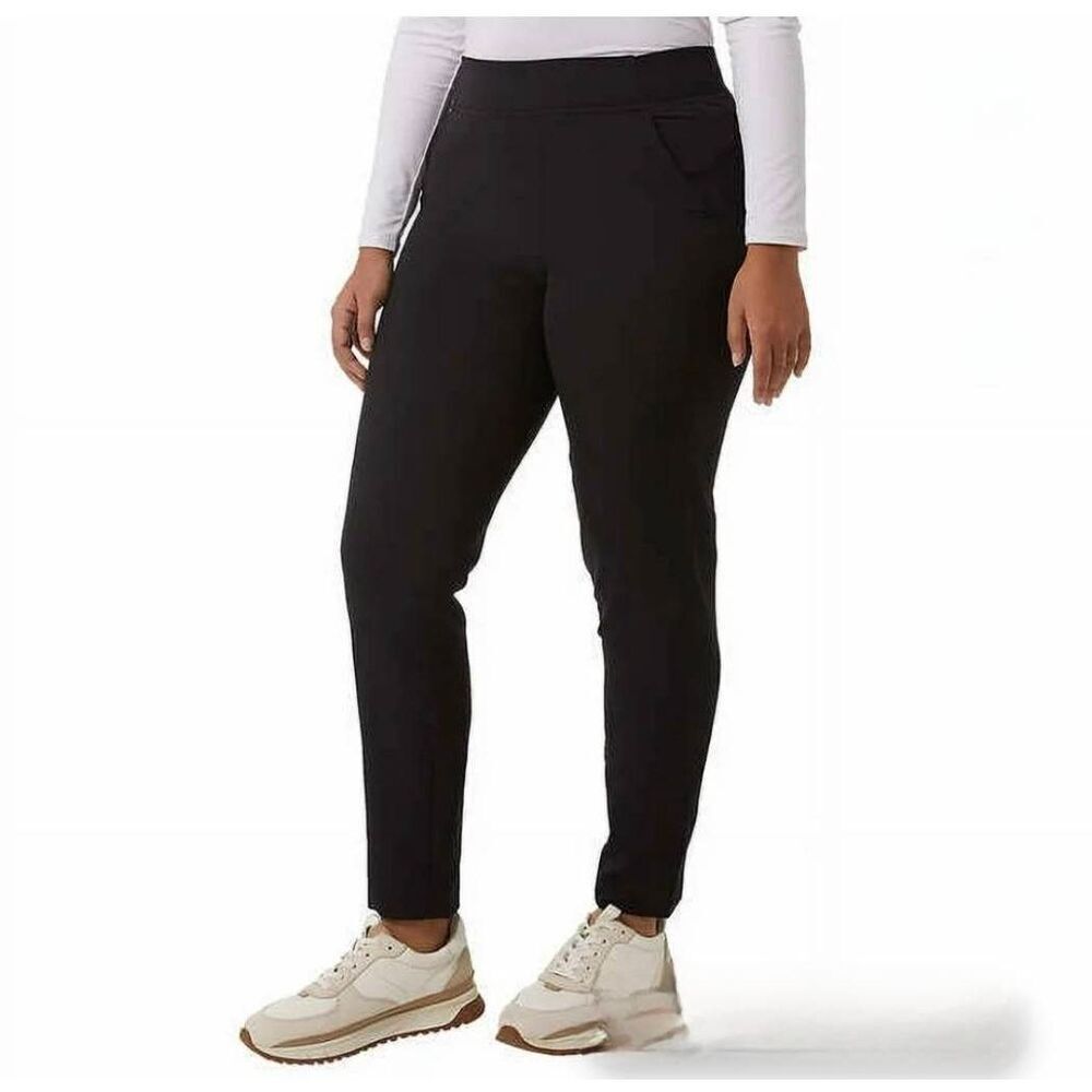 32 Degrees Women's Black Poly/Spandex Pants w Zip Close Pockets